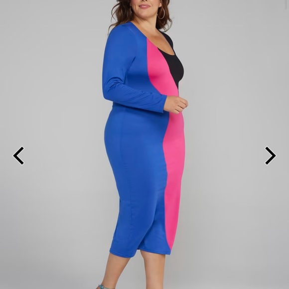 Fashion To Figure Colorblock Midi Dress - Picture 2 of 5
